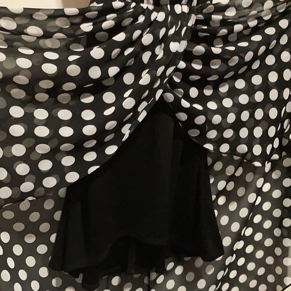 JBS Black Polka Dot Dress - Black dress with white polka dots, High-Low - Picture 7 of 12